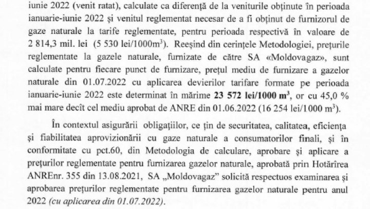 Gazul s-ar putea scumpi cu 45 %. Moldovagaz a trimis o solicitare către ANRE privind majorarea prețului