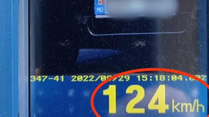 Șofer teribilist! Circula cu 124 km/h, pe o șosea din raionul Cahul. Ce AMENDĂ a primit