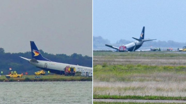 Aeroportul din Montpellier, închis pe termen nelimitat după ce un avion cargo a ajuns cu botul într-un iaz