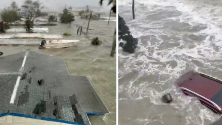 Copaci smulși, acoperișuri dărâmate şi liniile electrice doborâte. Uraganul Ian a lovit statul american Florida cu o forță catastrofală