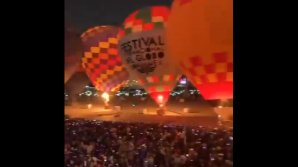 Noapte magică la Mexico City.  Sute de oameni au participat la Festivalul Internațional de Baloane cu Aer Cald