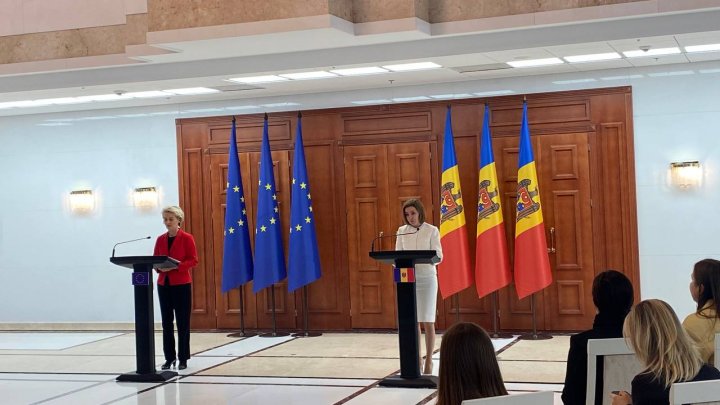 Ursula von der Leyen, într-o vizită la Chișinău. UE acordă Republicii Moldova 250 de milioane de euro
