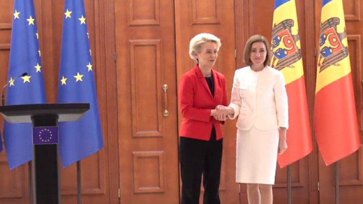 Ursula von der Leyen, într-o vizită la Chișinău. UE acordă Republicii Moldova 250 de milioane de euro