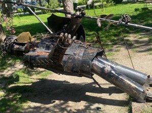 „Omul din metal” din sectorul Râșcani, doborât la pământ