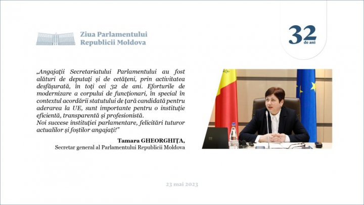 Sărbătoare! Parlamentul Republicii Moldova împlinește 32 de ani