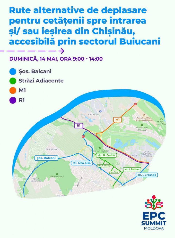 Pregătiri pentru Summitul CPE: Rute alternative pentru a intra sau ieşi din Chişinău (FOTO)