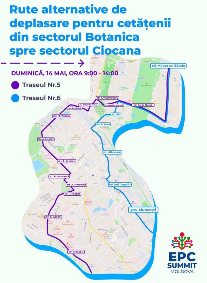 Pregătiri pentru Summitul CPE: Rute alternative pentru a intra sau ieşi din Chişinău (FOTO)