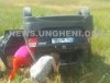 FOTO Grav accident la Ungheni. O mașină s-a răsturnat în apropiere de Bumbăta
