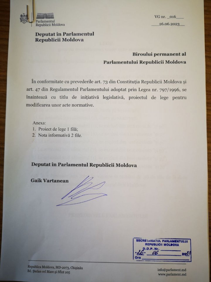 DOC Inițiativa legislativă de modificare a Codului Fiscal prin anularea taxei de salubrizare, înregistrată în Parlament