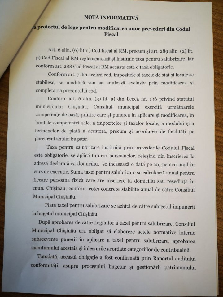 DOC Inițiativa legislativă de modificare a Codului Fiscal prin anularea taxei de salubrizare, înregistrată în Parlament