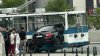 VIDEO Accident matinal în centrul Capitalei! O mașină a intrat într-un troleibuz