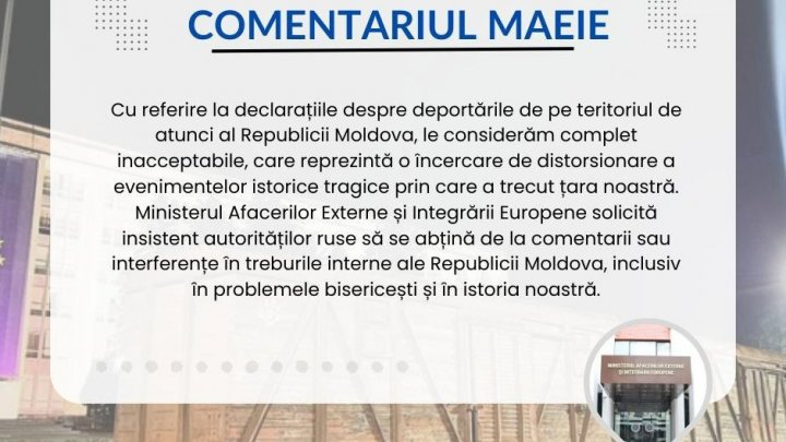 Lăsați-ne istoria și religia în pace. MAEIE cere Federației Ruse să nu se implice în treburile interne ale Republicii Moldova