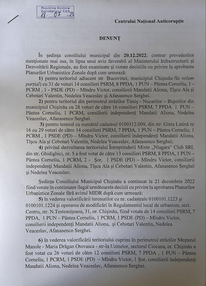 DOC PAS solicită sancţionarea funcţionarilor din Primăria Chişinău care au fost implicaţi în elaborarea şi avizarea PUZ-urilor cu nereguli