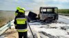 FOTO. Un autocamion a luat foc pe traseul Comrat - Ciucur-Mingir. Flăcările au distrus camionul în totalitate