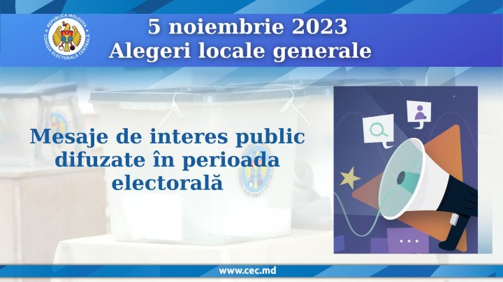 În perioada electorală pot fi difuzate doar mesajele de interes public aprobate de CEC