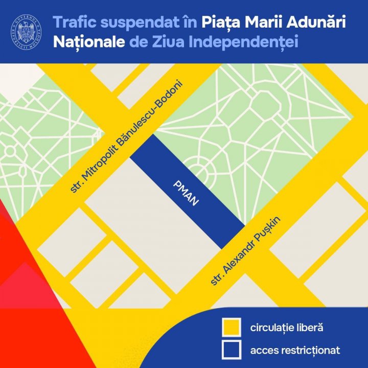 Trafic rutier suspendat în centrul Capitalei, de Ziua Independenței! Cum se va deplasa transportul public