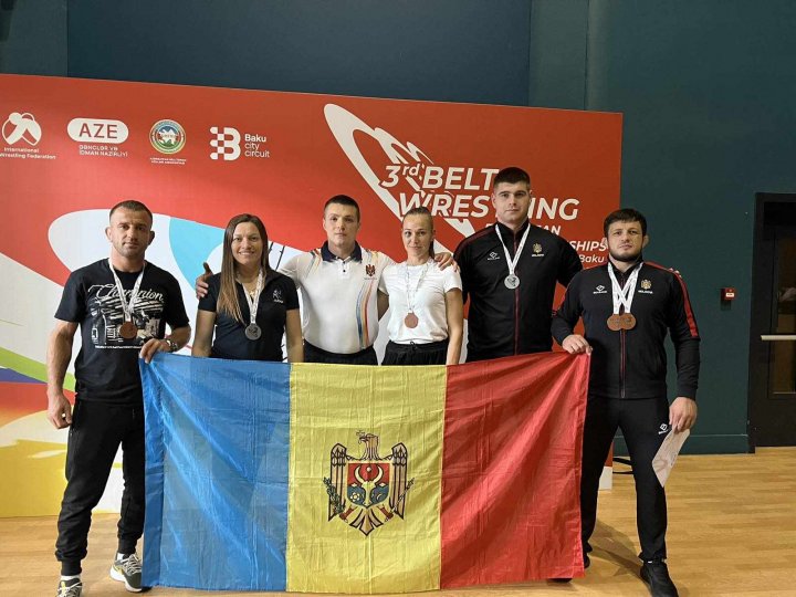 Medalii de bronz pentru Moldova. Un ofițer CNA a participat la Campionatului European de lupte la brâu