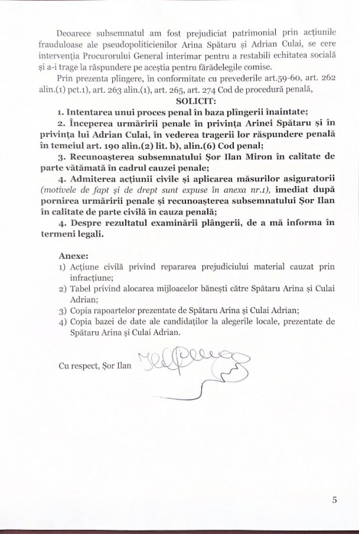 Ilan Șor a depus o plângere penală la PG pe numele Arinei Spătaru. Președintele ALDE: Îl așteptăm să revină în țară