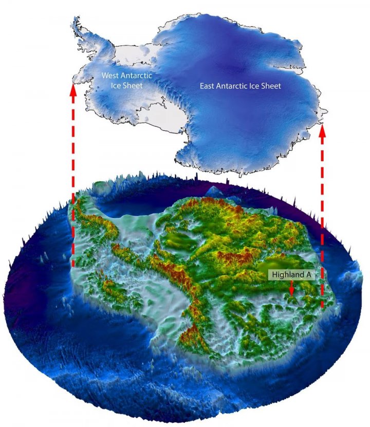 Un vast peisaj „încremenit în timp”, descoperit sub gheața Antarcticii