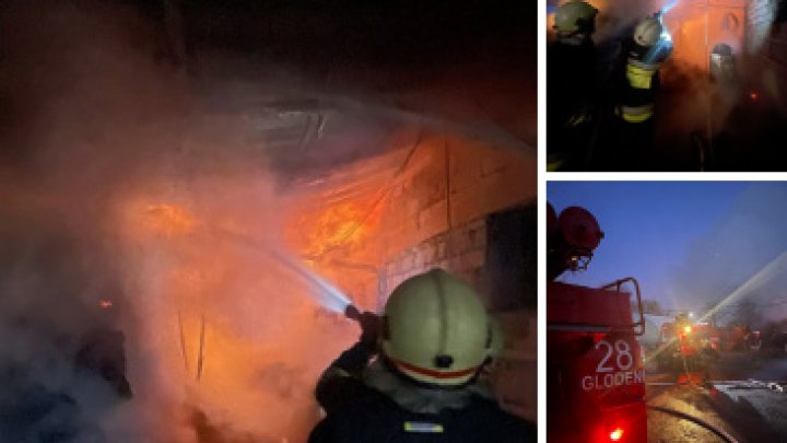 FOTO INCENDIU de PROPORŢII la Fălești. A fost declarat nivel sporit de intervenție