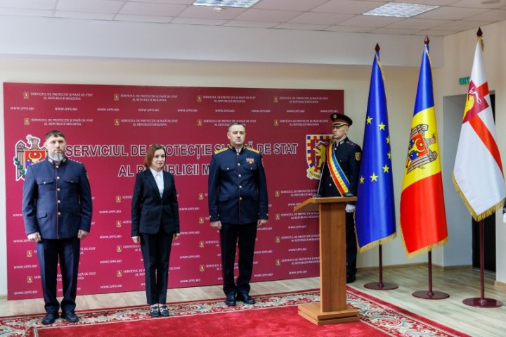 Preşedintele Maia Sandu a conferit distincţii de stat angajaţilor Serviciului de Protecție și Pază de Stat FOTO