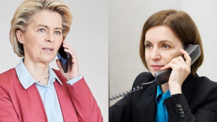 Maia Sandu a vorbit la telefon cu şefa Comisiei Europene, Ursula von der Leyen. Ce au discutat