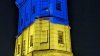 FOTO. Muzeul oraşului a fost iluminat în culorile drapelului Ucrainei