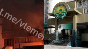 USM precizări despre INCENDIUL de aseară: În mod intenționat a fost incendiată o clădire a universităţii