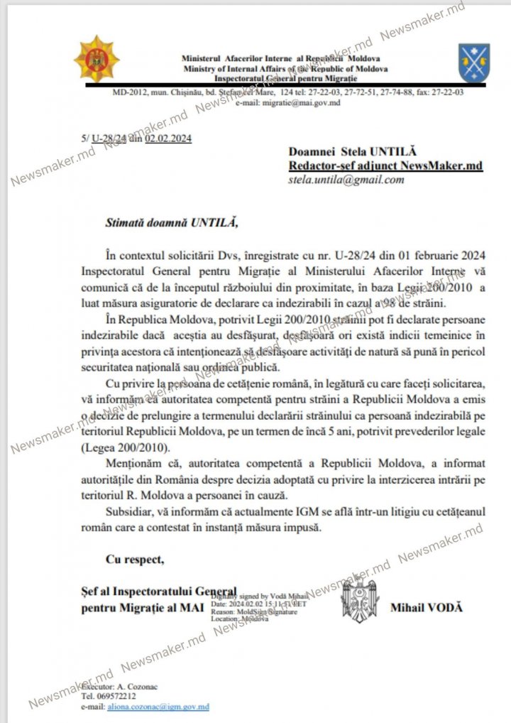 (DOC) Liderul AUR George Simion, INTERZIS în Republica Moldova pentru încă 5 ani