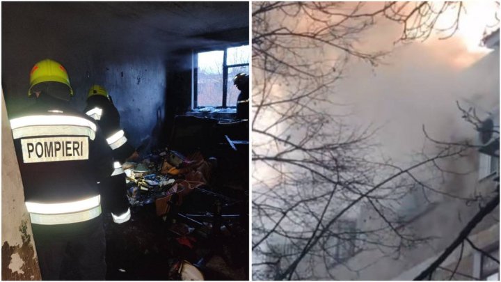 Panică, foc şi fum dens. Noi detalii privind incediul care a izbucnit într-un bloc de locuit din Soroca. Trei adulţi și doi copii, evacuaţi VIDEO/FOTO