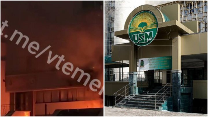 USM precizări despre INCENDIUL de aseară: În mod intenționat a fost incendiată o clădire a universităţii