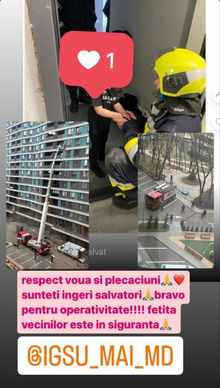 Un copil de 2 ani plângea în hohote la balconul unui bloc de locuit de pe strada Bogdan-Voievod din Capitală. Pompierii au intervenit de urgență FOTO