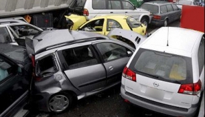 В Китае из-за гололедицы столкнулись 8 машин