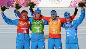 Россия вышла на первое место в медальном зачете Олимпийских игр в Сочи