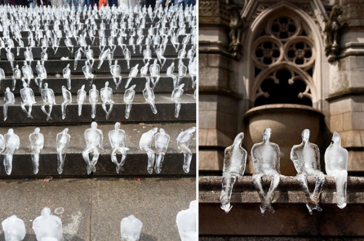 5000 тающих ледовых скульптур в память жертв Первой мировой войны (ФОТО)