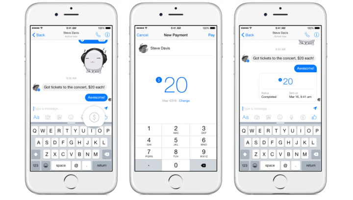 Facebook запустил функцию денежных переводов в своем мессенджере