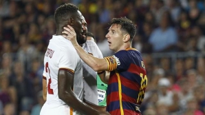 Лионель Месси боднул и схватил за горло Мапу Янга-Мбива