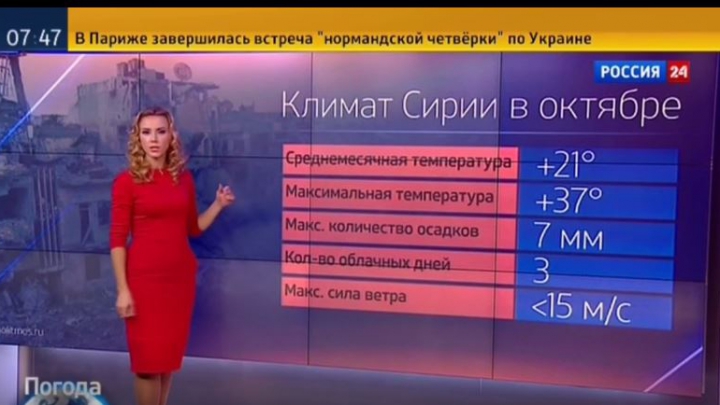 Российский канал рассказал о хорошей погоде для бомбардировок в Сирии (ВИДЕО)