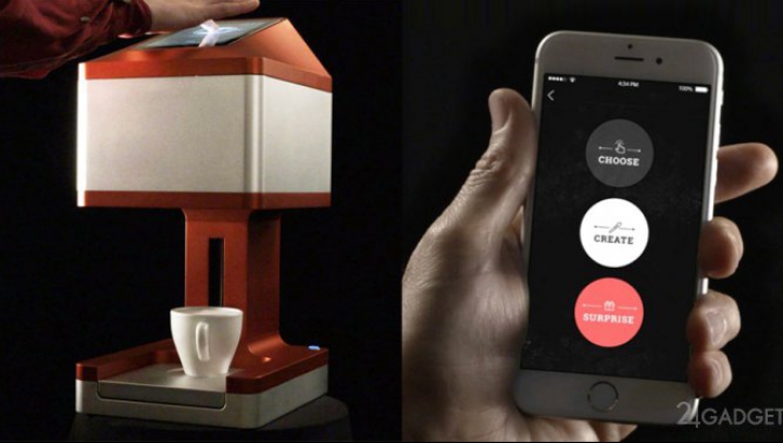  3D-принтер печатает на кофейной пенке изображения с iPhone