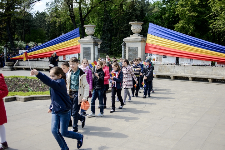 Активисты молодежного крыла ДПМ раздали прохожим тысячу флажков (ФОТО)