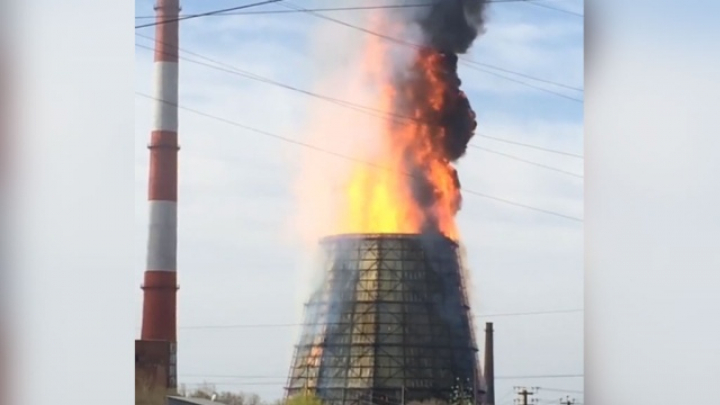 Удивительный пожар на ТЭЦ попал на видео