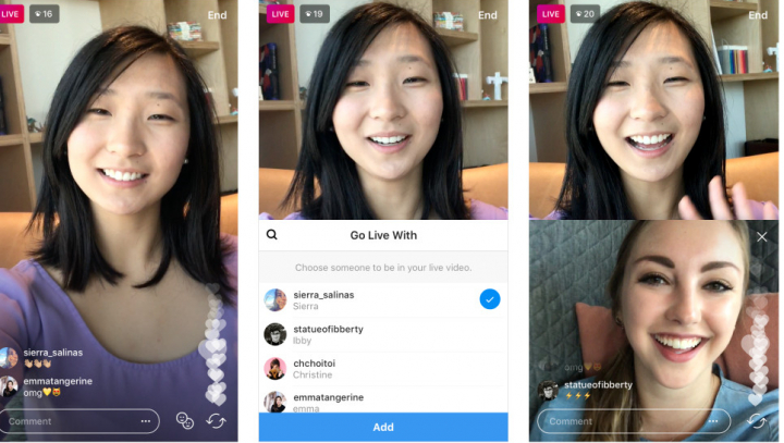 Instagram тестирует видеотрансляции "на двоих"