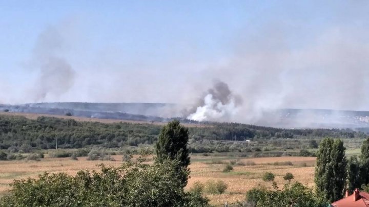 В Яловенах загорелась сухая трава, с пожаром борются три пожарных расчёта