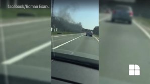На трассе Кишинёв-Леушены загорелся автомобиль: видео