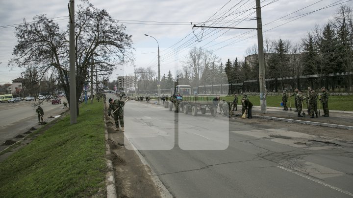 Двое министров вышли на уборку Кишинёва: фоторепортаж 