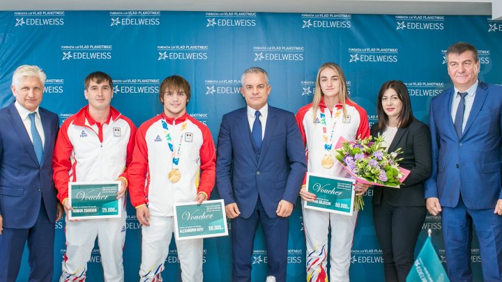 Влад Плахотнюк встретился с олимпийскими чемпионами Татьяной Салкуцан и Александрином Гуцу