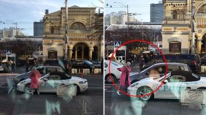 В Киеве девушка топором крушила элитный спорткар (видео)