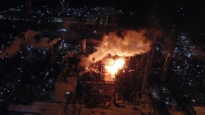 В украинском городе Калуш на химическом заводе накануне вспыхнул пожар