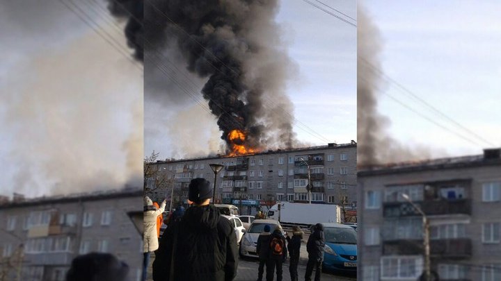 Жилая пятиэтажка вспыхнула в Улан-Удэ