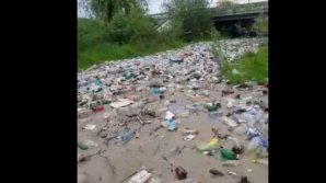 В Румынии по реке плывет гора мусора: шокирующее видео